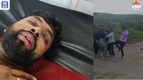 Police escort arrested goons after brutal assault on journalists in Trimbakeshwar, Nashik.
