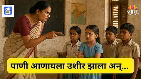 Student Harassment : धक्कादायक! पाणी आणायला उशीर झाला, शिक्षकाकडून बेदम मारहाण, विद्यार्थ्यांनी घाबरून जंगलात पळ काढला