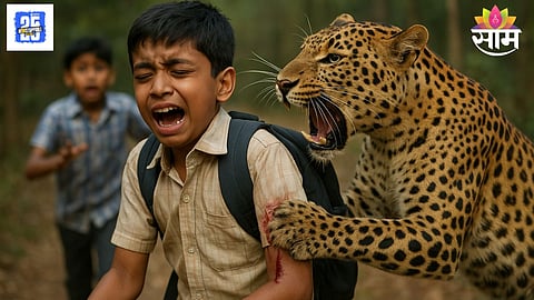 Courageous students of Vikramgad school saving their classmate during leopard attack incident.