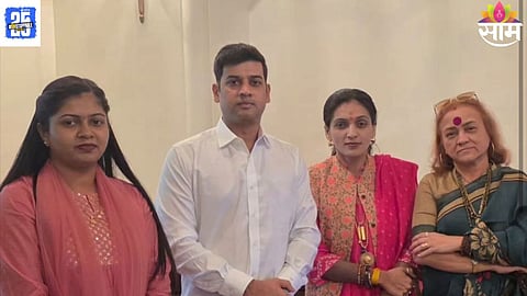 Rupali Thombre Patil meeting MP Dr. Shrikant Shinde in Mumbai, sparking intense political speculation.
