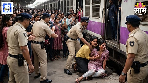 Police and passengers intervene after a woman is pushed from a moving Panvel local train, highlighting the urgent need for women’s safety on Mumbai trains.