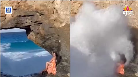 viral video model beach accident Egypt