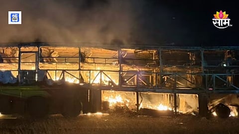 Karnataka Chitradurga sleeper bus container accident