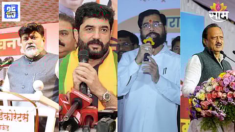 Leaders of BJP, NCP (Ajit Pawar faction) and Shiv Sena during campaign activities ahead of the Pune Municipal Corporation elections, as internal rifts within the Mahayuti come to the forefront.