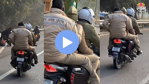 Policemen three on bike viral video