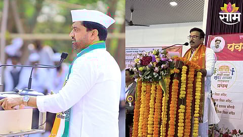 BJP leader Bala Bhegade addressing a public meeting in Vadgaon, launching a sharp attack on NCP MLA Sunil Shelke.