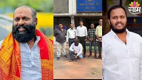 Nashik Crime Branch officials after arresting absconding gangster Vishal Chandrakant Pawar from Igatpuri.