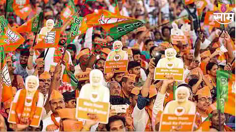 BJP flags  