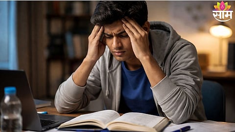 A student struggling with exam pressure and anxiety before an important test.