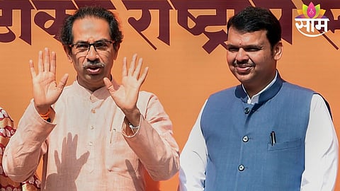 BJP and Thackeray Sena leaders celebrate after forming power in Chandrapur Municipal Corporation following the mayoral election.