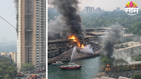 Firefighters tackle blaze at Mumbai high-rise as emergency teams respond swiftly.