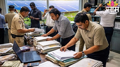 Officials conducting raids at the offices of companies involved in Maharashtra Solar Project 2.0 fraud
