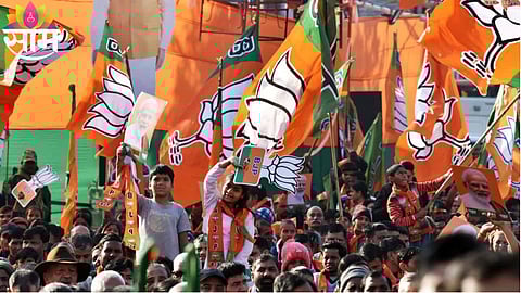 BJP leaders and party workers gather at the Nashik party office amid intense lobbying for nominated corporator posts