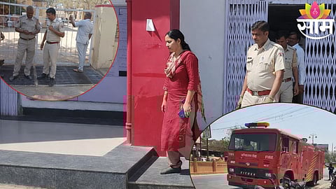 Security personnel and police teams conduct checks after bomb threat emails triggered evacuations at passport offices and post offices across several cities in Rajasthan.