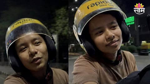 Rapido rider keeps bag to ensure woman passenger safety