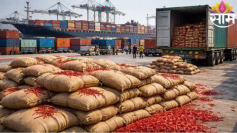 Chilli containers meant for export from Maharashtra remain stuck at ports as the ongoing war disrupts international trade routes.