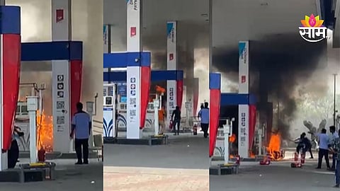 Pune petrol pump fire Ahilyanagar highway details 