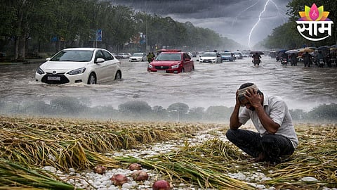 Heavy rain and hailstorm lash parts of Maharashtra, damaging crops and flooding roads in Pune and nearby districts.