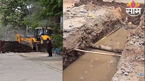 Gas pipeline repair work underway after leakage incident in Dombivli MIDC area.