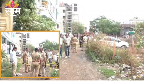 Police investigate the scene after a deadly gang clash near Canal Road in Nanded where three people lost their lives.