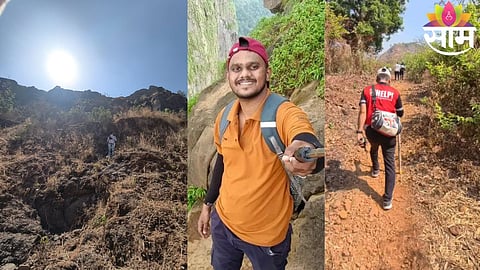 Rescue teams recover the body of a young trekker from a deep valley at Irshalgad in Raigad after a tragic fall during a solo trek.