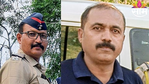 Injured policeman after a violent clash involving fellow officers in Buldhana district during a late-night investigation.