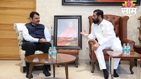Maharashtra CM Devendra Fadnavis and Deputy CM Eknath Shinde amid rising tensions over pending urban development files.
