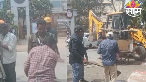 KDMC officer injured after being attacked by a street vendor during an anti-encroachment drive in Dombivli.