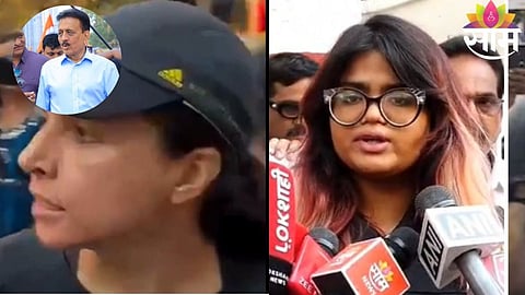 A woman confronts Minister Girish Mahajan during a BJP protest in Worli, Mumbai, as the incident goes viral and leads to a police complaint.