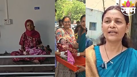 Locals and a doctor assist a poor pregnant woman during an emergency roadside delivery in Shirur, saving both mother and newborn.