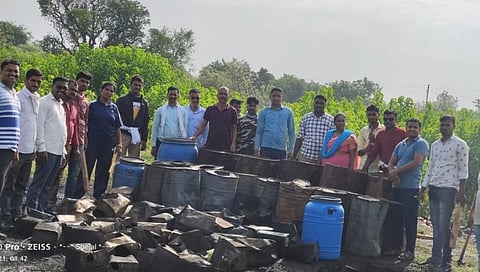 Liquor with moh sadva were destroyed by police