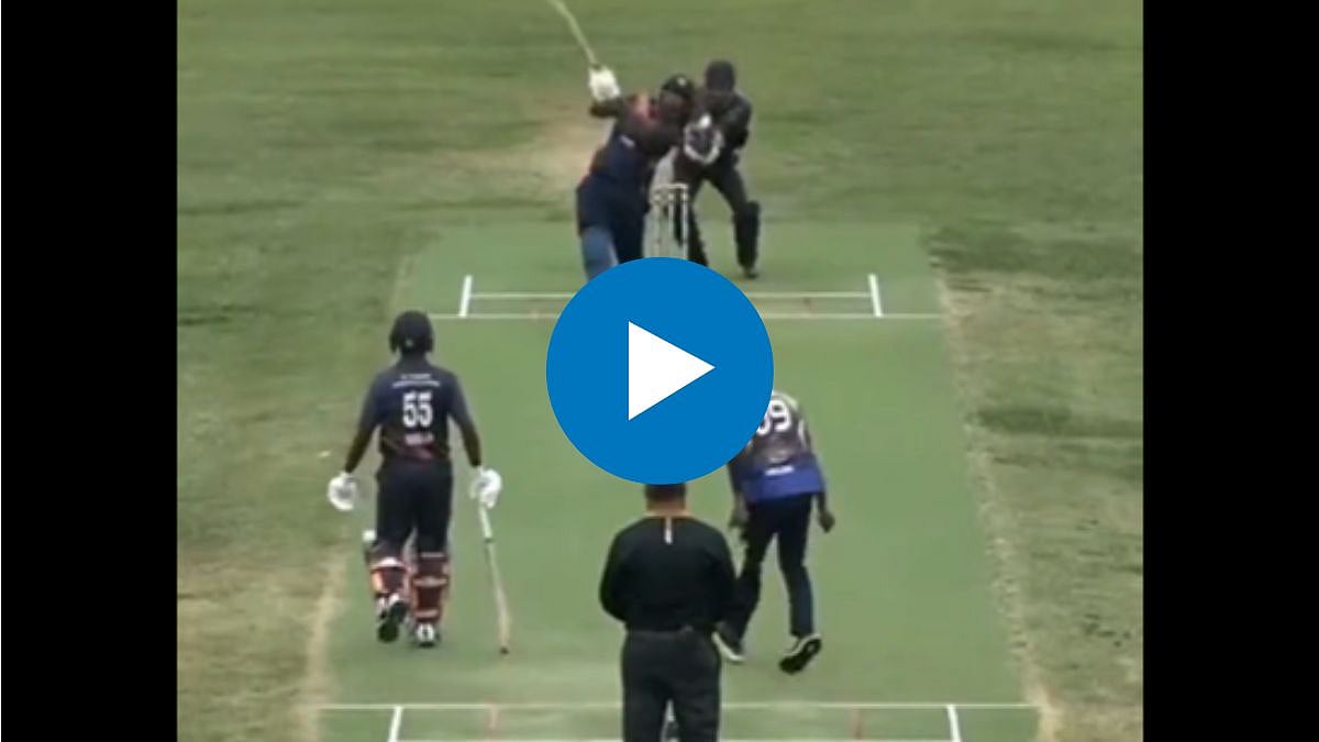 Cricket Viral Video हात न लावता घेतली कॅच, फलंदाजही कन्फूज; भन्नाट