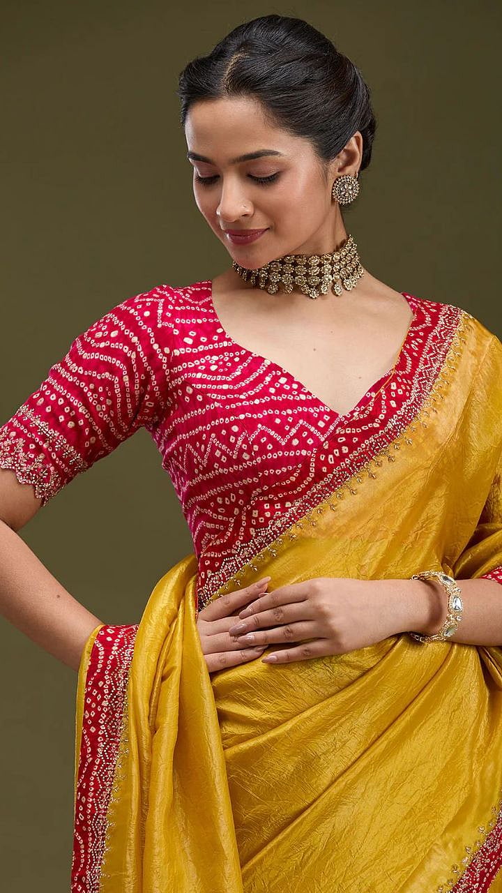 Bandhani Saree - Blouse : 'बांधणी'ची साडी कशी स्टाइल कराल? पाहा 'ब्लाउज ...