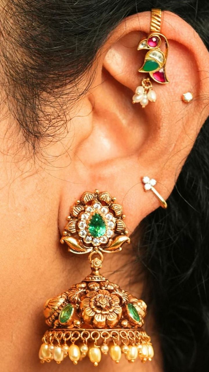 traditional bugdi earrings designs latest trending patterns of moti ...