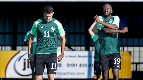 جانب من تدريبات لاعبي المنتخب السعودي