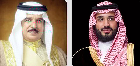 ولي العهد الأمير محمد بن سلمان وملك البحرين الملك حمد بن عيسى آل خليفة