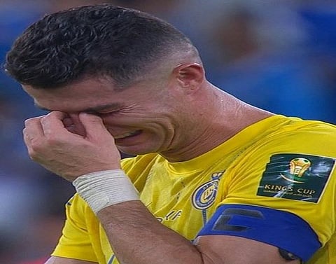 كريستيانو رونالدو يبكي بحرقة بعد خسارة فريقه نهائي كأس الملك