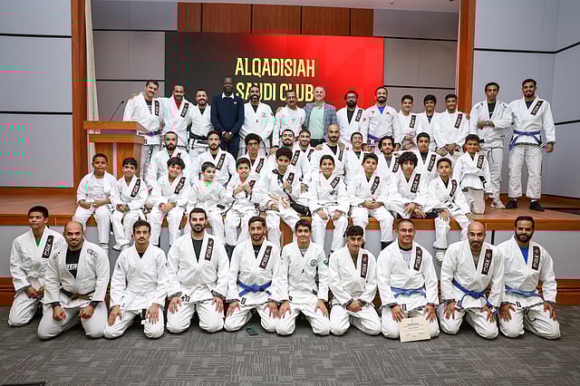 فريق القادسية للجوجيتسو. (وكالات)