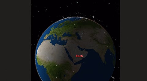 عبور لافت لأقمار ستارلينك ومحطة الفضاء الدولية في سماء السعودية مساء اليوم
