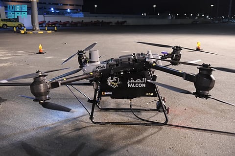 لأول مرة وبالذكاء الاصطناعي ..الدفاع المدني بالحج تطلق طائرة الدرون "صقر" ضمن الإطفاء والإنقاذ