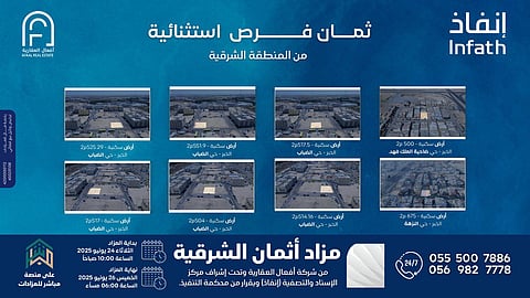 15 فرصة عقارية كبرى في المزاد العلني "أثمان الشرقية" بالدمام والخبر