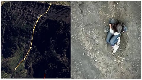 بالفيديو.. اللحظات الأخيرة لسائحة برازيلية قبل سقوطها من فوهة بركان في إندونيسيا