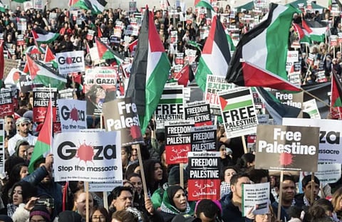 احتجاجات في لندن رفضا لحظر "تحرك من أجل فلسطين" وتصنيفها جماعة إرهابية