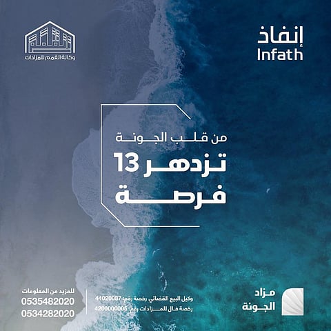 13 فرص عقارية بمزاد الجونة بمدينة جدة