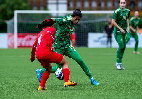 جانب من لقاء المنتخب السعودي للشابات مع نظيره النيبالي
