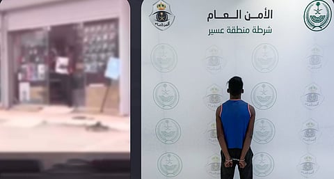 بفيديو موثق.. شرطة عسير تُطيح بسارق محل تجاري في محايل مستخدمًا سلاحًا أبيضًا