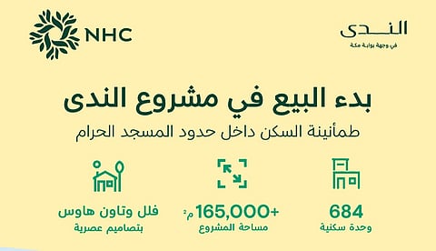 NHC تبدأ البيع في مشروع الندى ضمن وجهة بوابة مكة