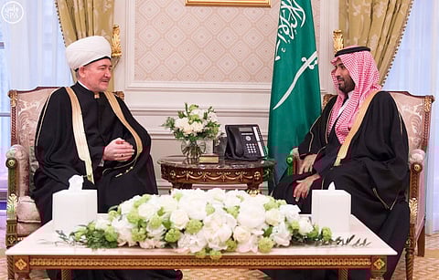 "محمد بن سلمان" يلتقي "مفتي روسيا" ويطمئن على 20 مليون مسلم