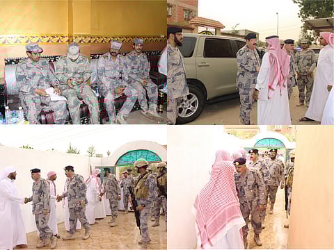 قيادات حرس الحدود ينقلون تعازي خادم الحرمين لأسر "شهداء القنفذة"