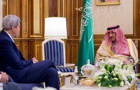 ولي العهد يستقبل "كيري" ويبحث معه مكافحة التطرف ومحاربة الإرهاب